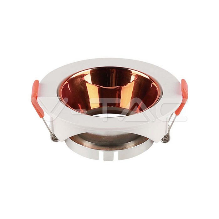 V-TAC 6649, GU10 Holder Round White Frame Rose Gold Reflector