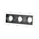 V-TAC 8878, Suport GU10 Pătrat Alb Negru 3x