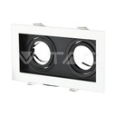 V-TAC 8877, Suport GU10 Pătrat Alb Negru 2x