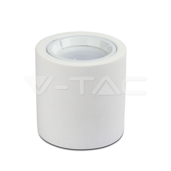V-TAC 3667, Ramă GU10 Gips Rotundă cu Inel Aluminiu Alb