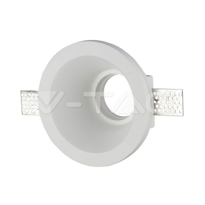 V-TAC 3654, GU10 Housing Round Gypsum White Ø132 mm