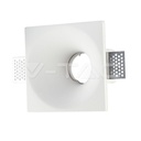V-TAC 3653, Carcasă GU10 Pătrată Gips Alb 121x121 mm