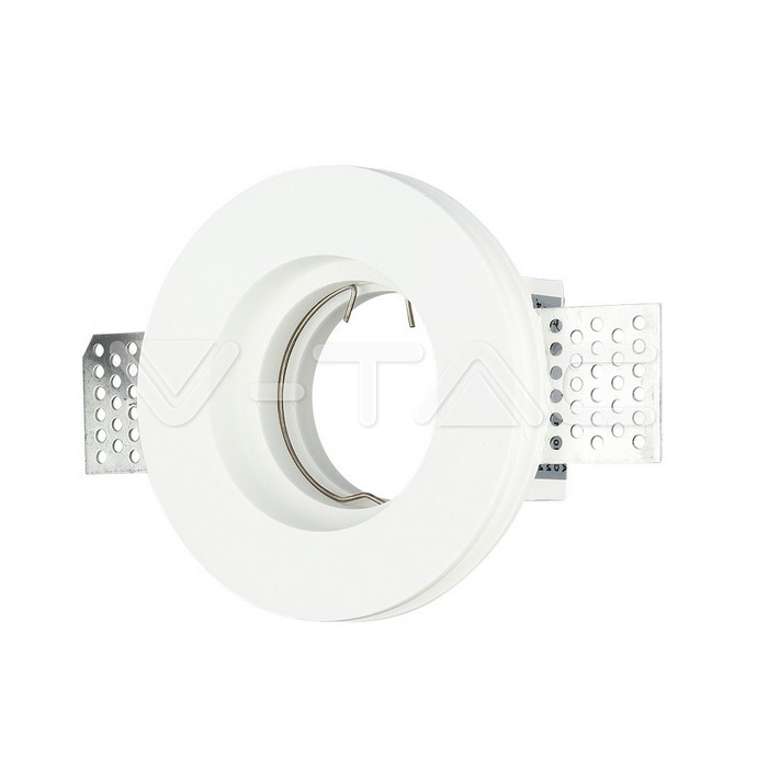 V-TAC 3652, Carcasă GU10 Rotundă Gips Alb Ø103 mm