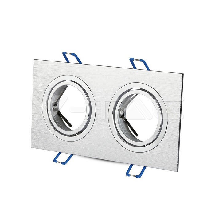 V-TAC 3608, 2x GU10 Housing Square Aluminum