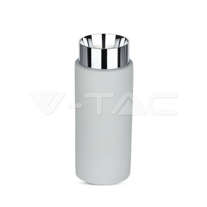 V-TAC 3138, Corp GU10 Gips + Metal + Beton, Gri cu Detalii Crom