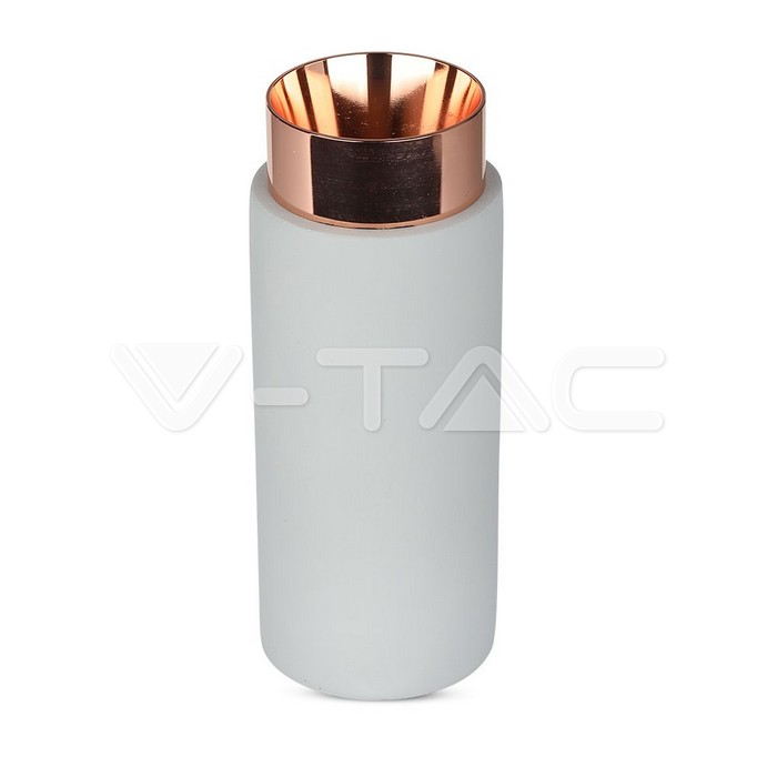V-TAC 3137, Corp GU10 Gips + Metal + Beton, Gri cu Detalii Rose Gold Mat