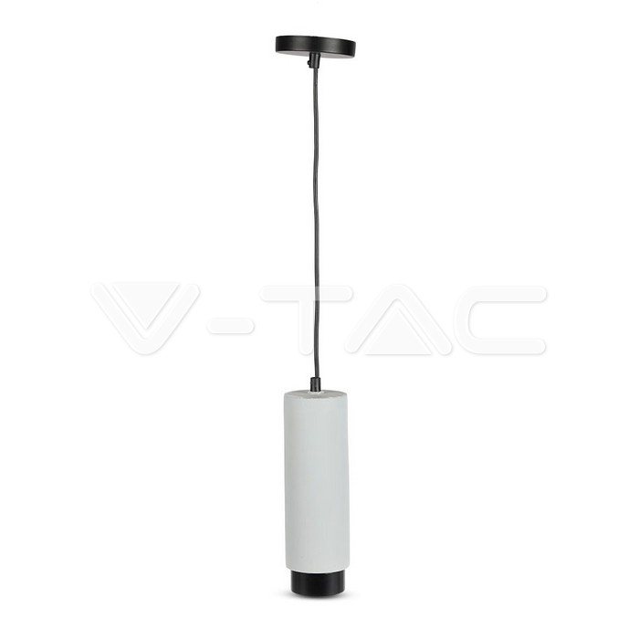 V-TAC 3134, Corp GU10 Suspendat din Gips + Ciment, Detalii Negru Mat