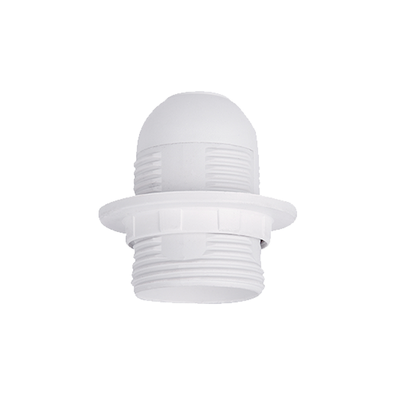 ELMARK 99195, E27 Lamp Holder with Plastic Cover and Ring, White