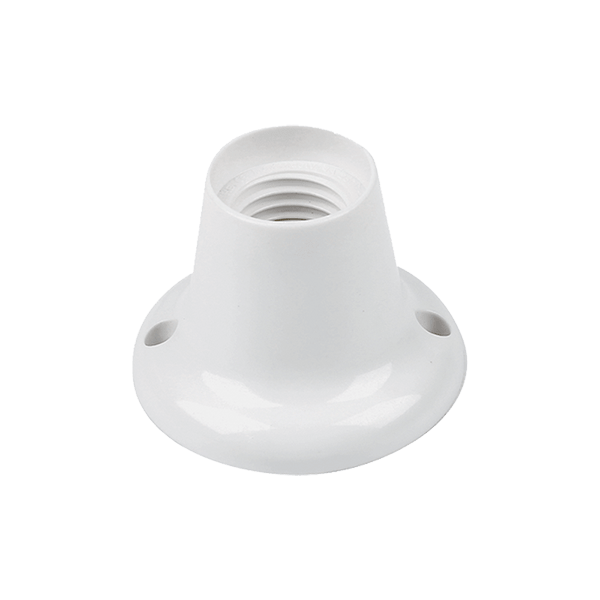 ELMARK 99199, E27 Wall Mounted Lamp Holder, Straight, White