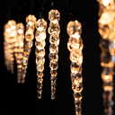 ELMARK 99CRL008WW, Warm White Christmas Icicle Lights, 10 pcs, 3000K, Battery Powered (2xAA), IP44