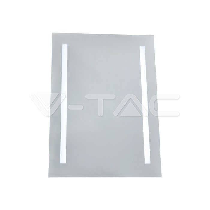 V-TAC 40441, 4W Rectangular LED Mirror IP44 Anti-Fog 6400K + 13W Heater