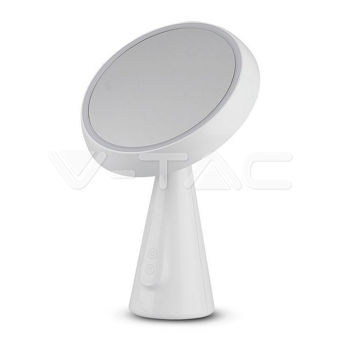 V-TAC 8670, Oglindă LED cu iluminare 5W reîncărcabilă, dimabilă, 3000K