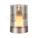 V-TAC 10566, 2W LED Candle Table Lamp 3000K Gold + Amber Glass