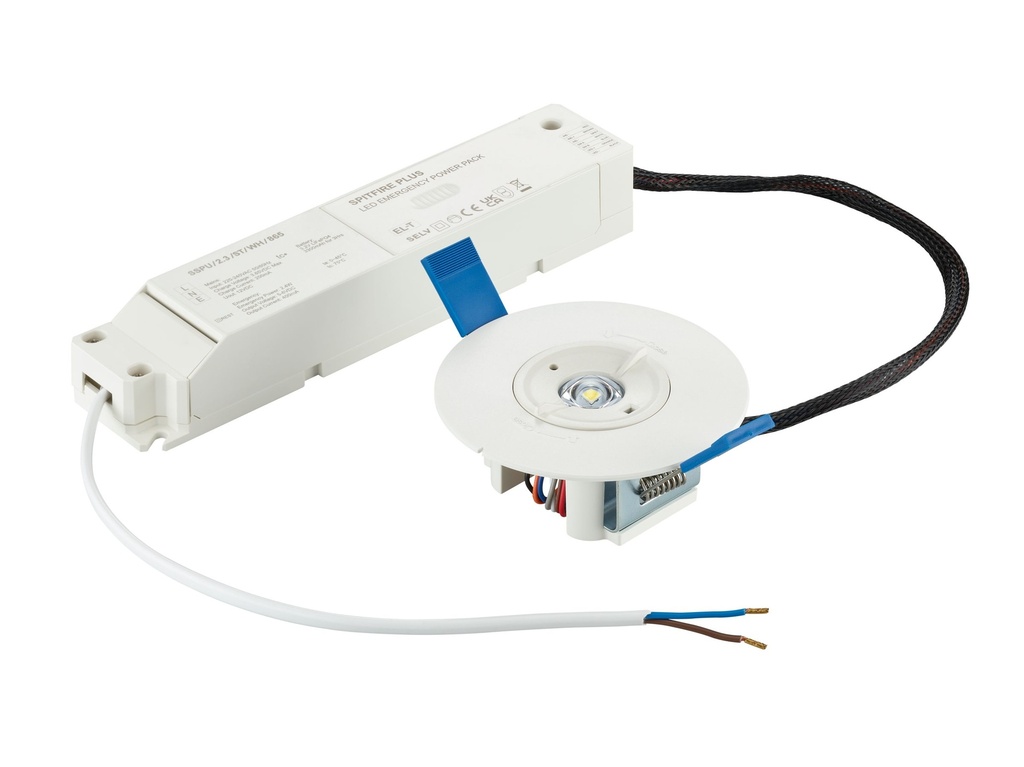PHILIPS 912401483506, Emergency Downlight, Recessed emergency downlight, 3W, 3W, D95 mm; H31 mm, 328 lm, 6500 K, IP20, ELP3h
