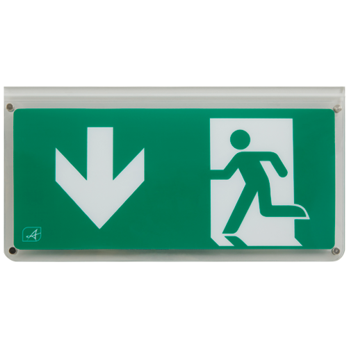 ANSELL LIGHTING AHARLED/L/AD, Indicator ieșire tip lamă Harrier IP65 dublă față săgeată jos