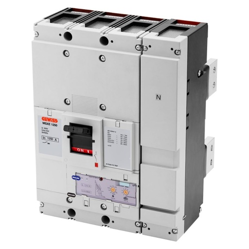 [PTG163.01238] GEWISS GWD9418, MSXE 1250, MCCB cu eliberare electronică, LSIG, Terminal spate, 50kA 4P 1250A 690V