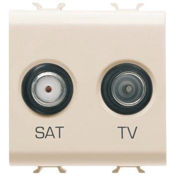 [PTG033.00015] GEWISS GW11383, Socket Outlet TV/Sat, Direct, 2 Modules, Ivory, Chorusmart