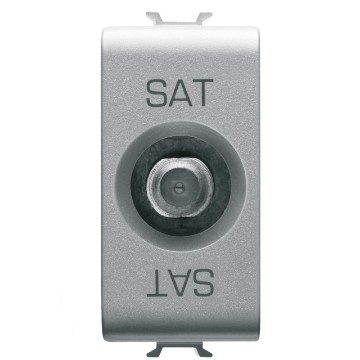 [PTG033.00021] GEWISS GW14372, Priză coaxială TV/SAT, Ecranare clasa A, Conector F mamă, Trecere 5 DB, 1 modul, Titan, Chorusmart