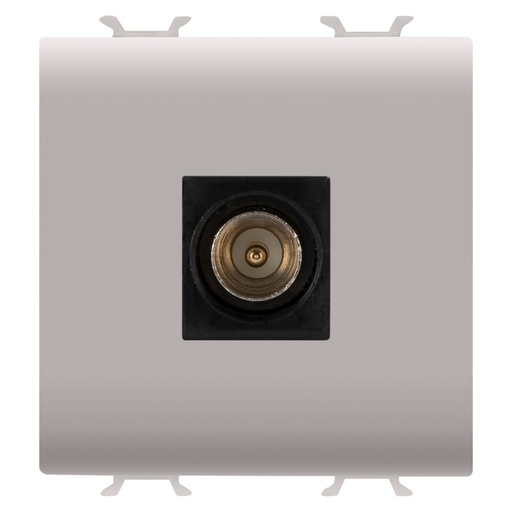 [PTG033.00041] GEWISS GW13367, Coaxial TV Socket Outlet, Class A Shielding, IEC Male Connector 9.5mm, Direct , 2 Modules, Natural Satin Beige, Chorusmart