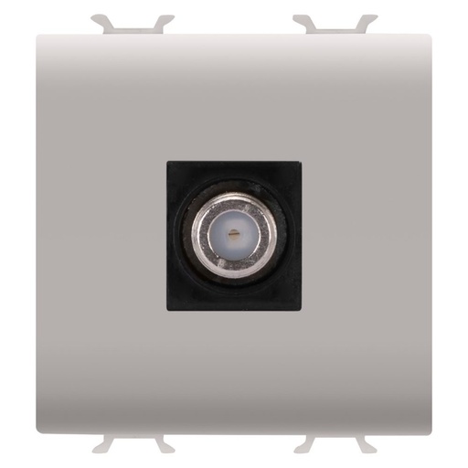 [PTG033.00045] GEWISS GW13377, Priză TV coaxială, Ecranare clasa A, Conector F mamă, Directă, 2 module, Bej satinat natural, Chorusmart