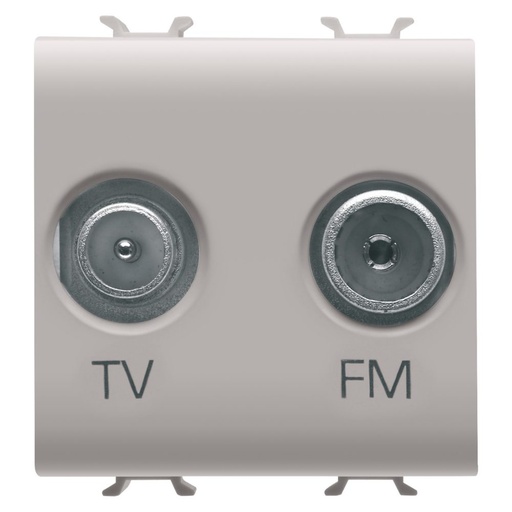 [PTG033.00046] GEWISS GW13381, Priză TV-FM, Directă, 2 module, Bej satinat natural, Chorusmart