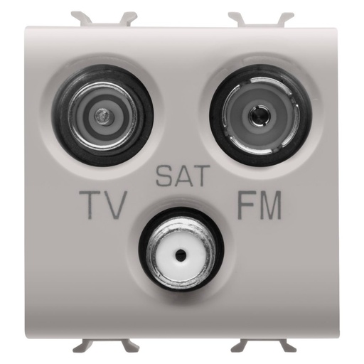 [PTG033.00047] GEWISS GW13382, Priză TV-FM-SAT, Directă, 2 module, Bej satinat natural, Chorusmart