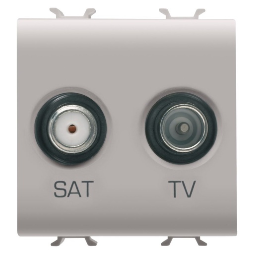 [PTG033.00048] GEWISS GW13383, Socket Outlet TV/Sat, Direct, 2 Modules, Natural Satin Beige, Chorusmart