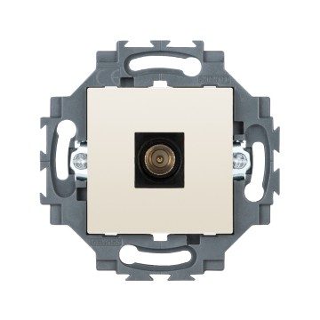 [PTG033.00060] GEWISS GW35261Y, Priză TV coaxială, Ecranare clasa A, Conector tată IEC 9,5 mm, Directă, 2 modul, Ivoar, Dahlia