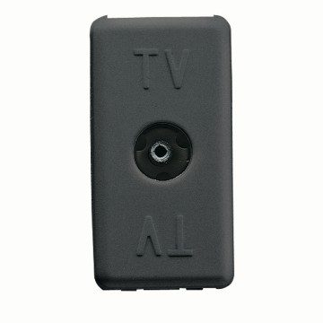 [PTG033.00064] GEWISS GW21230, Priză rezistivă TV coaxială, Conector mamă IEC 9,5 mm, Terminală 20 DB 75 Ohm,1 modul, Sistem negru