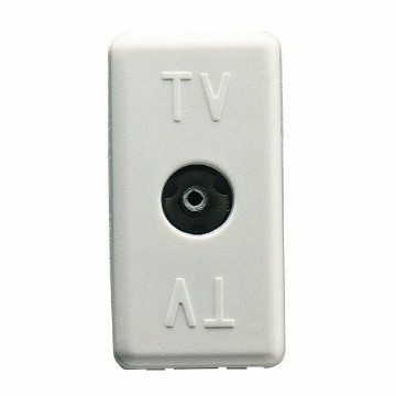 [PTG033.00072] GEWISS GW20229, Priză rezistivă TV coaxială, Conector mamă IEC 9,5 mm, Alimentare 20 DB, 1 modul, Sistem alb
