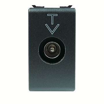 [PTG033.00080] GEWISS GW30301, Priză coaxială, Ecranare TV clasa A, Conector tată IEC 9,9 mm, Curent continuu cu trecere de curent, 1 modul, Playbus