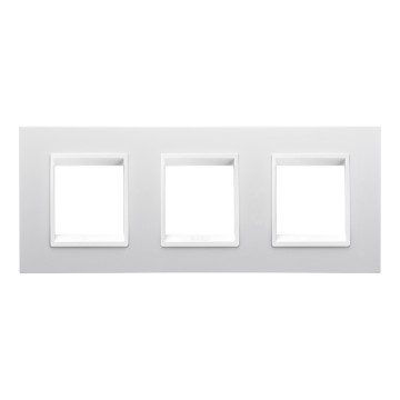 [PTG013.00296] GEWISS GW16226YB, Lux International Plate in Technopolymer, 2+2+2 Modules Horizontal, White Monochrome, Chorusmart