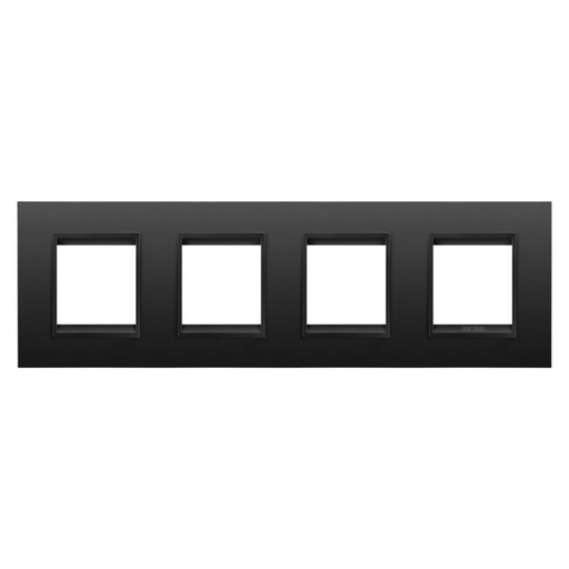 [PTG013.00325] GEWISS GW16228XM, Lux International Plate in Metal, 2+2+2+2 Modules Horizontal, Monochrome Satin Black, Chorusmart