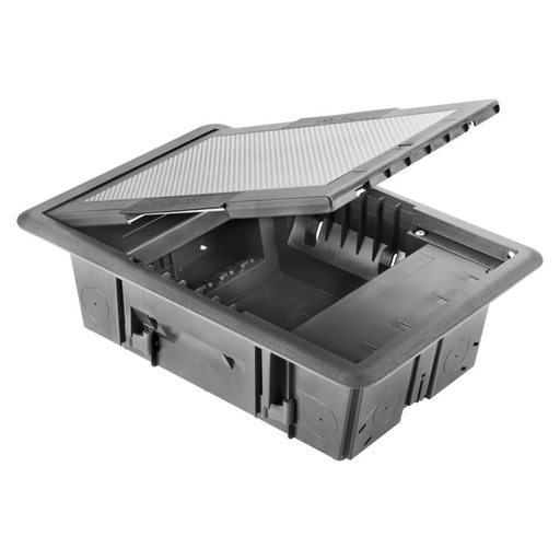 [PTG011.00006] GEWISS GW24611, Cutie de evacuare prin pardoseală, Capac din oțel inoxidabil, Sistem cu 10 module