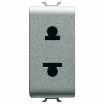 [PTG229.00061] GEWISS GW14287, Euro-american Standard Socket Outlet 250/125V Ac, 2P 15A, 1 Module, Titanium, Chorusmart