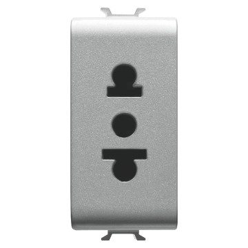 [PTG229.00062] GEWISS GW14288, Euro-american Standard Socket Outlet 250/125V Ac -2P+E 15A, 1 Module, Titanium, Chorusmart