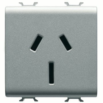 [PTG229.00069] GEWISS GW14307, Australian Standard Socket Outlet 250V Ac, 2P+E 15A, 2 Modules, Titanium, Chorusmart