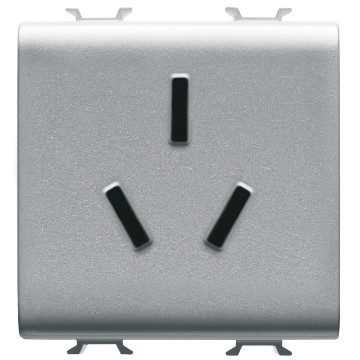 [PTG229.00078] GEWISS GW14392, Chinese Standard Socket Outlet 250V Ac, 2P+E 16A, 2 Module, Titanium, Chorusmart