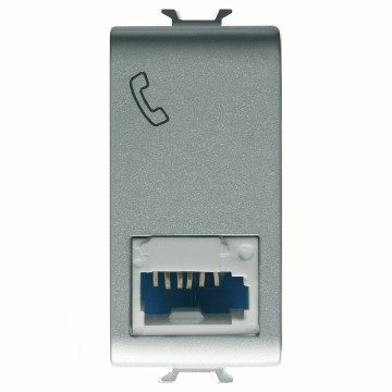 [PTG229.00080] GEWISS GW14406, Priză telefonică standard britanică, 6 contacte, Terminale cu înșurubare, 1 modul, Titan, Chorusmart