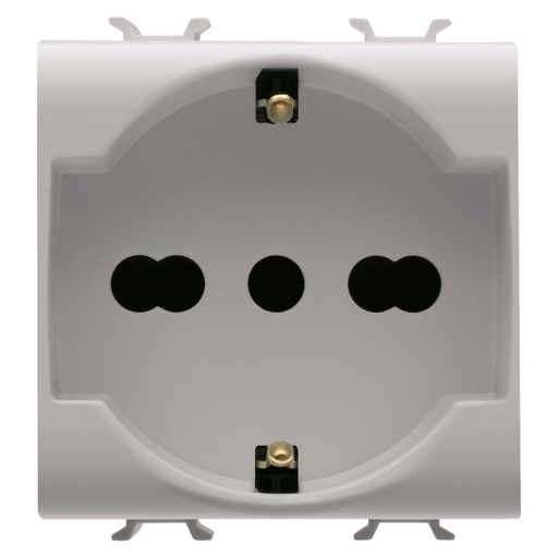 [PTG229.00132] GEWISS GW13204, Italian/german Standard Socket Outlet 250V Ac, 2P+E 16A Dual Amperage, 2 Modules, Natural Satin Beige, Chorusmart
