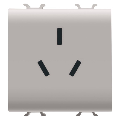 [PTG229.00162] GEWISS GW13391, Priză standard chineză 250V c.a., 2P+E 10A, 2 module, Bej satinat natural, Chorusmart