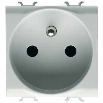 [PTG229.00181] GEWISS GW15248, Priză standard franceză 250V c.a., Borne de strângere frontale, 2P+E 16A, 2 module, Alb satinat, Chorusmart