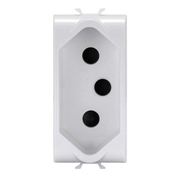 [PTG229.00190] GEWISS GW15299, South African Standard Socket Outlet, 250V Ac, 2P+E 16A, 1 Module, Satin White, Chorusmart
