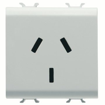 [PTG229.00191] GEWISS GW15301, Argentinian Standard Socket Outlet 250V Ac, 2P+E 10A, 2 Modules, Satin White, Chorusmart