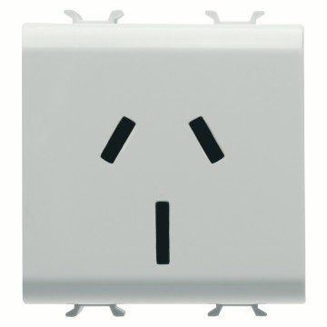 [PTG229.00193] GEWISS GW15307, Australian Standard Socket Outlet 250V Ac, 2P+E 15A, 2 Modules, Satin White, Chorusmart