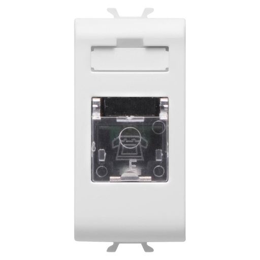[PTG229.00203] GEWISS GW15401, International Standard Telephone Socket, RJ11, Screw-on Terminals, 1 Module, Satin White, Chorusmart