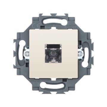 [PTG229.00216] GEWISS GW35251Y, International Standard Telephone Socket, RJ11, Screw-on Terminals, 2 Module, Ivory, Dahlia