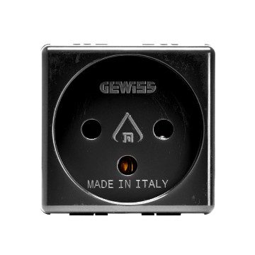 [PTG229.00236] GEWISS GW21220, Priză standard israeliană 250V c.a., 2P+E 16A, 2 module, Sistem negru
