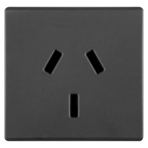 [PTG229.00238] GEWISS GW21248, Argentinian Standard Socket Outlet 250V Ac, 2P+E 10A, Flat Plug,  2 Modules, System Black