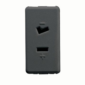 [PTG229.00265] GEWISS GW21234, Selv Socket Outlet, 2P 6A 24V Polarized, 1 Module, System Black